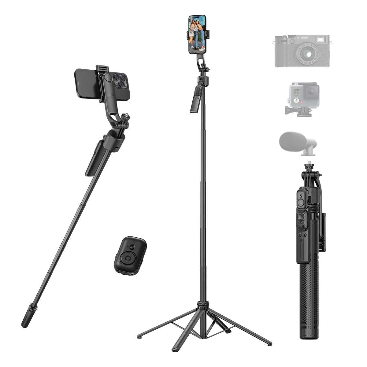 Amazon | MOSENMO 自撮り棒 スマホ三脚 じどり棒 自動追跡 360